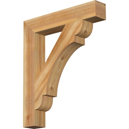Ekena Millwork Olympic Block Rough Sawn Bracket, Western Red Cedar, 4"W x 24"D x 28"H BKT04X24X28OLY05RWR
